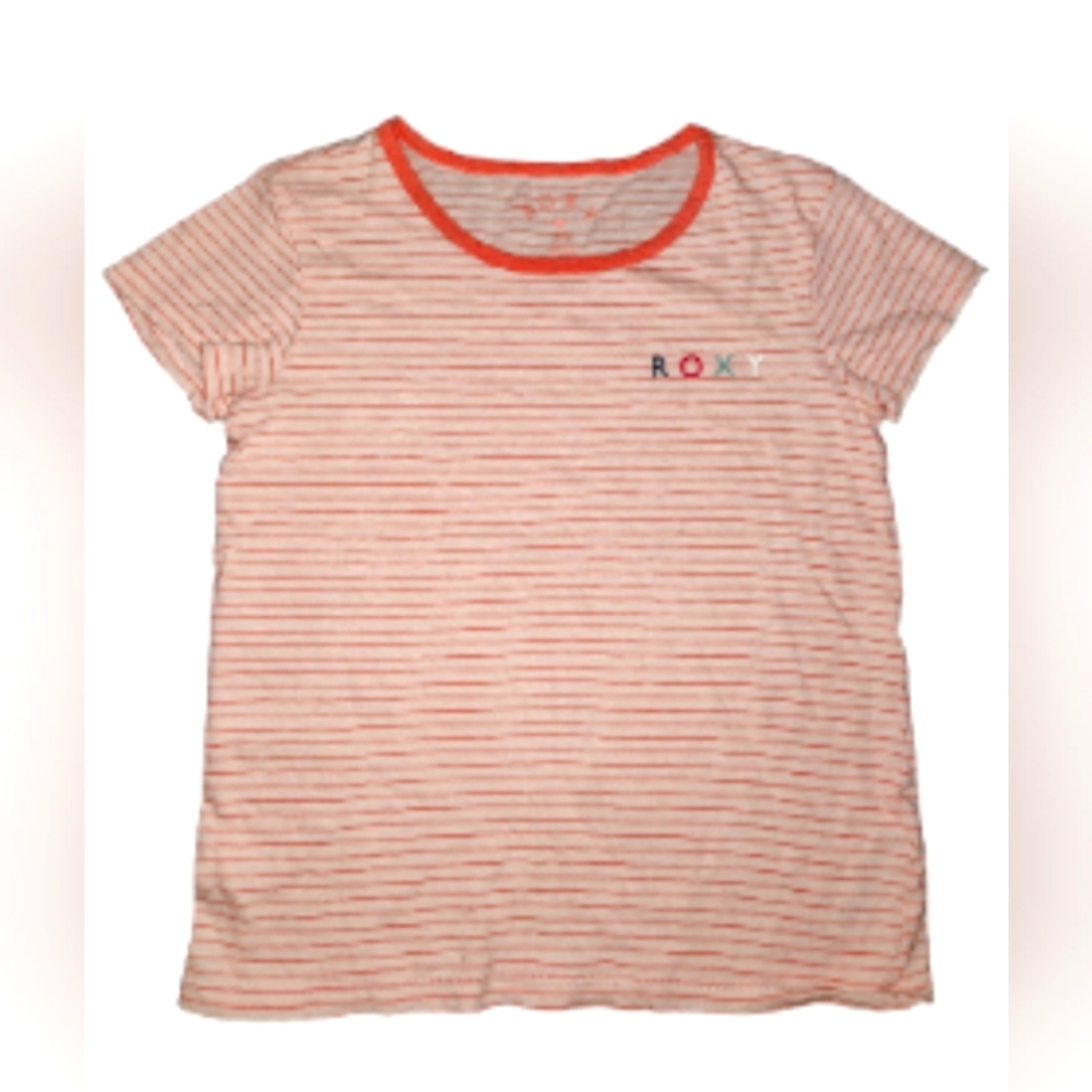 ROXY Girls Striped Short Sleeve Top Size Medium 10